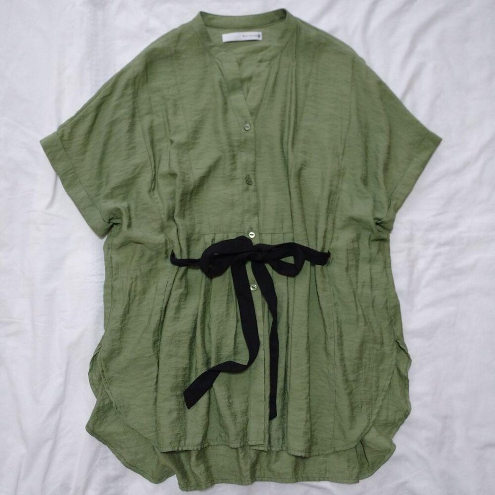 Blesa Blouse with Ribbon Green